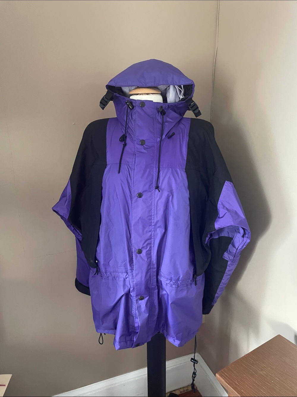 The North Face men’s Purple and Black Hooded Ski Jacket !!